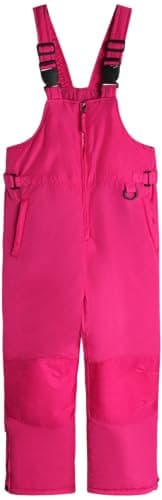 Cherokee Kids Snow Bib - Waterproof Insulated Winter Bib Overalls for Girls and Boys with Adjustable Waistband (Sizes: 2T-18), Size 2T, Berry