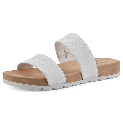 CLIFFS BY WHITE MOUNTAIN Tahlie Women's Slide Sandal, White//Es-Print, 7.5 M