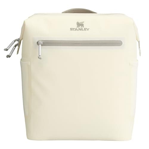 Stanley All Day Madeleine Midi Backpack Soft Cooler 14.8 Quarts | 20 Can Cooler with Handle and Shoulder Straps | Stays Cold for a Day | Insulated Travel Bag with Zipper | BPA-Free | Cream