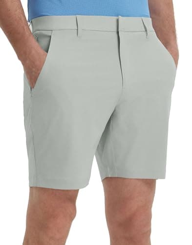 M MAELREG Golf Shorts Men 5 Pockets 7" Inseam Lightweight Quick Dry Stretch Flat Front Flex Work Shorts for Men Neutral Grey