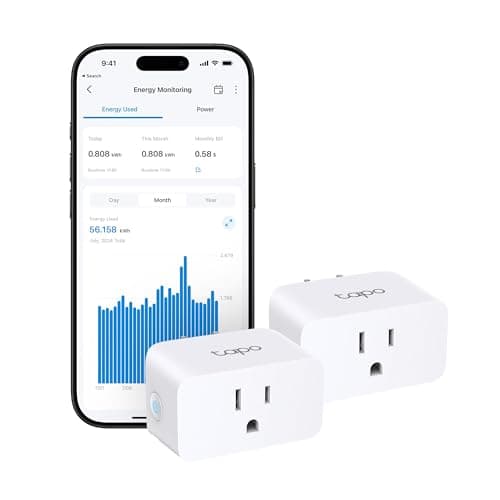 Tapo Smart Plug, Matter Compatible, Energy Monitoring, P110M(2-Pack), 15A