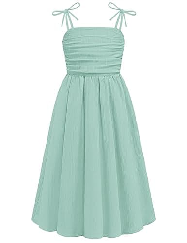 Arshiner Girl Sundresses Spaghetti Strap Girls Green Dresses Size 6