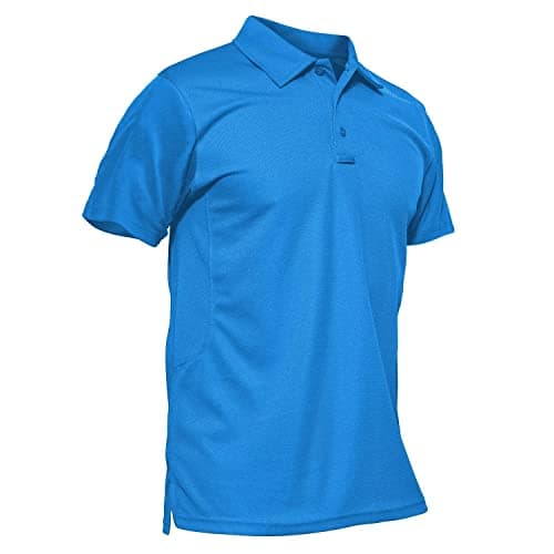 MAGCOMSEN Polo Shirts for Men Golf Shirts Polyester Quick Dry Light Work Shirts Golf Polo Shirts Horizon Blue S