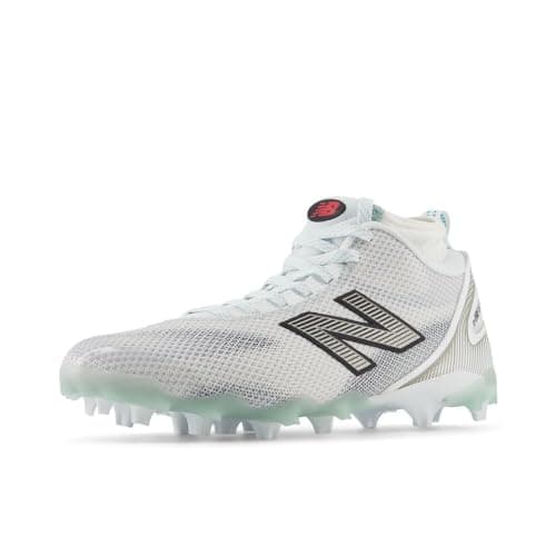 New Balance Men's FreezeLX V5 Lacrosse Shoe, White/Black, 4 M