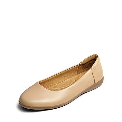 DREAM PAIRS Women’s Comfortable Ballet Dressy Work Flats, Round Toe Slip On Office Shoes,Size 7,Nude,SDFA2312W