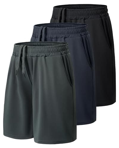 3 Pack Athletic Basketball Boys Shorts with Pockets - Kids Soccer Clothes