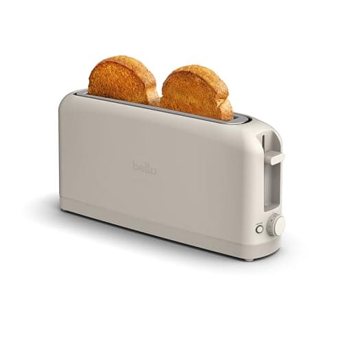 bella Fits-Anywhere™ 2-Slice Slim Toaster, Long Slot & Extra Wide, Oatmilk