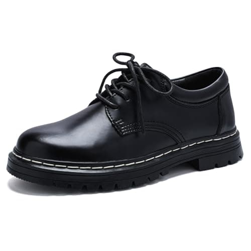 Oxford Shoes for Women Flat Slip Resistant Women's Oxford Shoes Lace Up Wingtip Leather Low Heel Casual Comfort Business Work Dress Shoes Black US 9