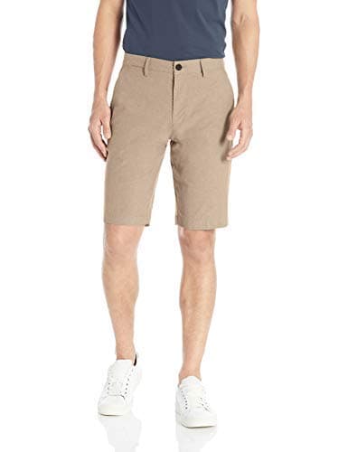 Amazon Essentials Men's Slim-Fit 11" Lightweight Comfort Stretch Oxford Shorts, Khaki Tan, 30
