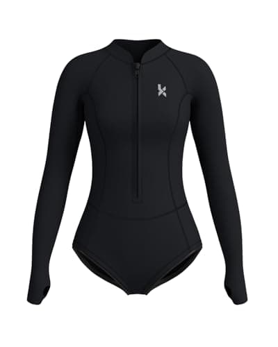 KMT Wetsuit for Women 2mm Long Sleeve Shorty Wet Suits, Black,Size 12