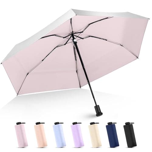 LEAGERA Mini Travel Sun Umbrella Compact UPF 50+ Manual Open for Girls