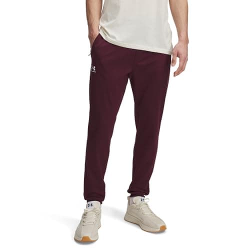 Under Armour Men's Sportstyle Tricot Jogger Dark Maroon/White 1 Large