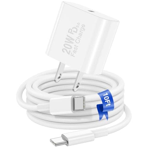 iPhone 17 16 15 Fast Charger Block and 10ft Type C to C Cable Cord Long, 20W USB C Charging Plug for Apple iPhone 17 Pro Max/17 Air/16 Pro Max/16/15 Pro/15 Plus/iPad Mini,Wall Power Adapter Cube Brick