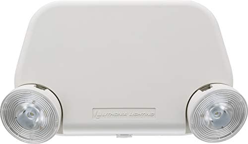 Lithonia Lighting Basics Low Profile Emergency Light, LED Emergency Lights for Business, Ceiling or Wall mount, White Thermoplastic, 120/277V Dual Voltage (EU2L M12)