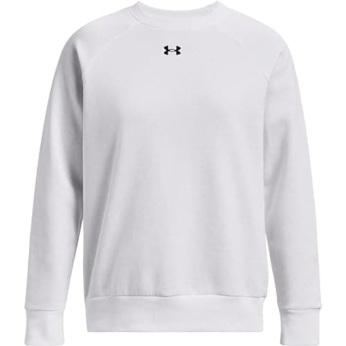 Under Armour Womens Rival Fleece Crew, (100) White / / Black, XX-Large