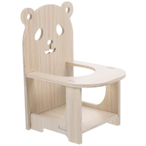 CORHAD Adorable Miniature Chair for Hamsters and Safe Wooden Pet High Chair Tray