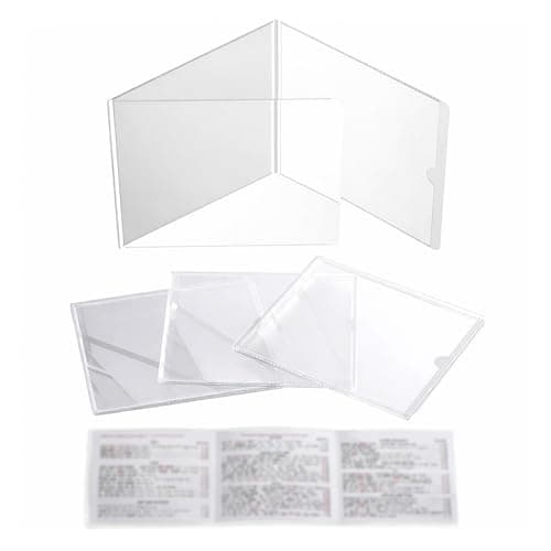 Egula Mahjong Card Sleeve Holder, Fits Large Print Size 6 1/8" x 4 3/4", Clear Plastic Mahjongg Card Protector, Durable Score Card Cover for American Mahjong, 4 Pack