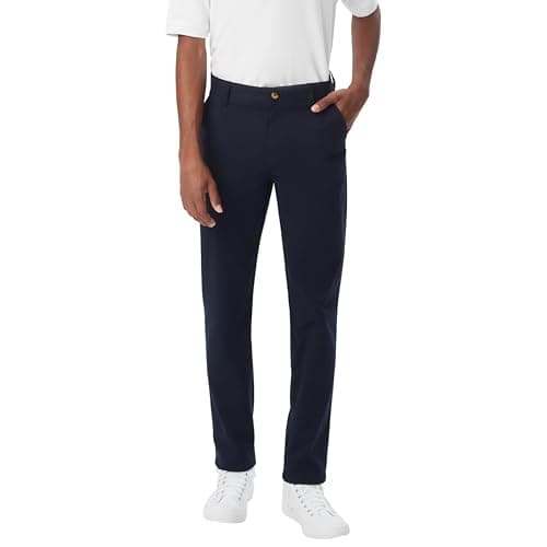 French Toast Men's Straight Fit Stretch Twill Chino Pant, Navy, 36X32