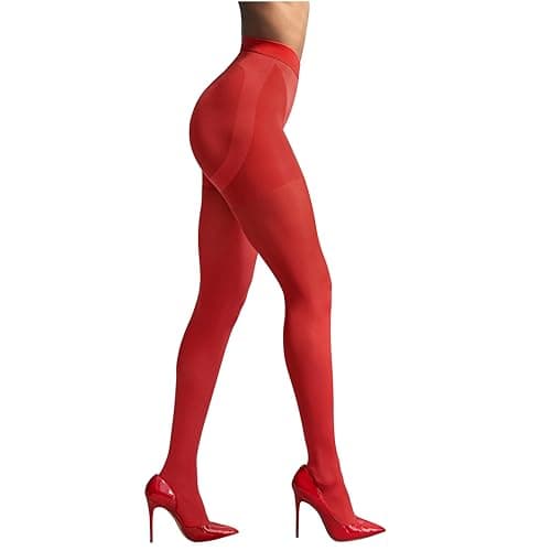 L'eggs Women's 360 Degree Contour Shaping Tights for Sculpted Style and Comfort, Red, Small