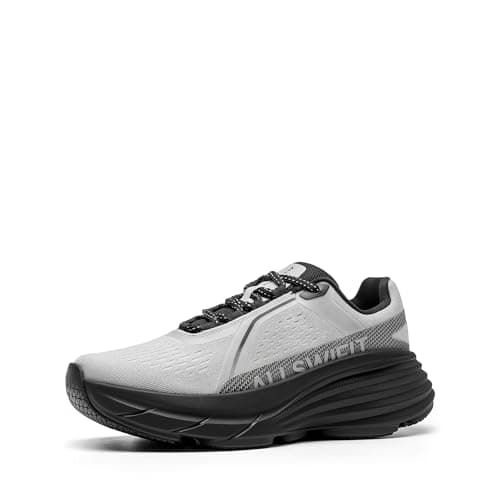 ALLSWIFIT Women's Cushioning Walking Shoes Lightweight Non-Slip Breathable Comfortable Workout Tennis Running Jogging Gym Athletic ActiveAiry Fashion Sneakers,Size 8.5,Grey/Black,AWUMRS2513
