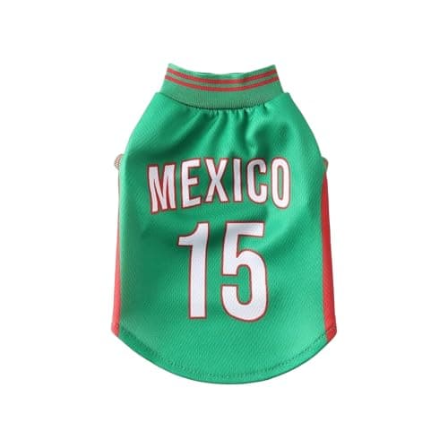 Pet Dog Soccer Jersey Mexico Dog Jersey Breathable Mesh Puppy Sports Costume Football Sportswear Pets Clothes Summer Green S