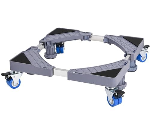 YOOGAA Mini Fridge Stand Adjustable Furniture Mover Mobile Roller Base for Washing Machine, Dryer, Refrigerator, Laundry Pedestal with 4 Strong Feet & Twin Wheels (4 Stronge Feet with Casters)