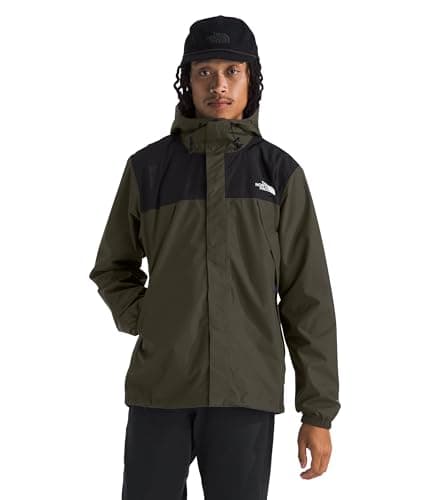 The North Face Men's Antora Jacket (Standard & Big Size) - Waterproof & Windproof Rain Coat, Secure Zip Hand Pockets, New Taupe Green/TNF Black, Small
