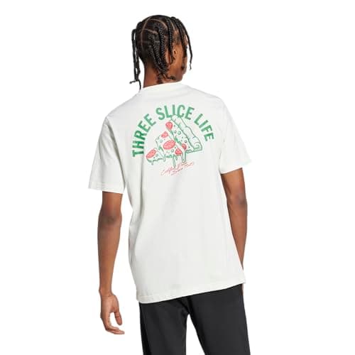 Adidas Men's Lounge Pizza Sportswear T-Shirt, Off White, Medium/Tall
