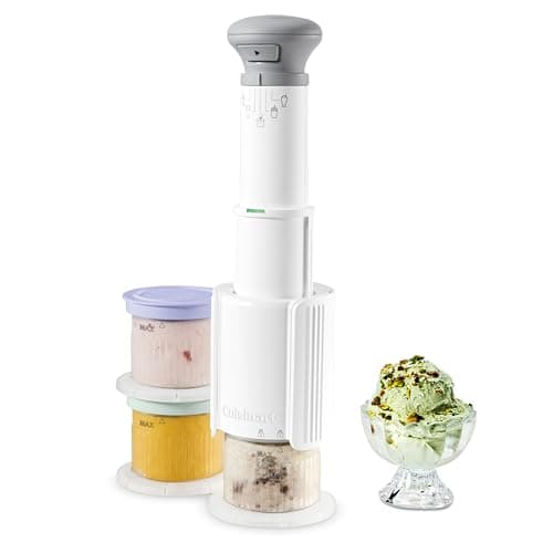 Cuisinart FastFreeze 5-in-1 Ice Cream, Sorbet, Milkshakes, Slushies and Mix-In Frozen Dessert Maker, Compact Machine, Easy to Use, Includes 3 Mixing Cups with Lids, ICE-FD10