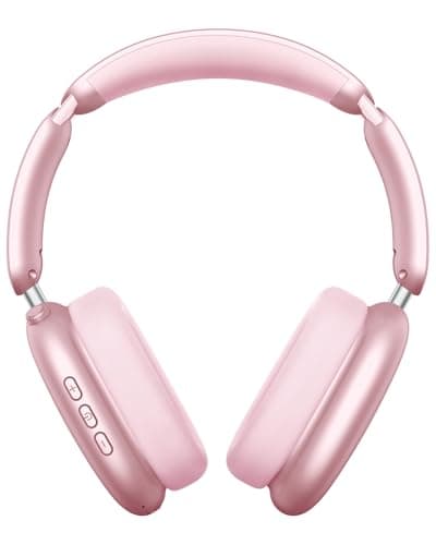 Wentronic Y02 Active Noise Cancelling Headphones,60H Battery,5 EQ Music Modes,Hi-Res Audio,Deep Bass,Foldable Wireless Over Ear Bluetooth 5.4 Headset,Breathable Leather Earpads (Pink)