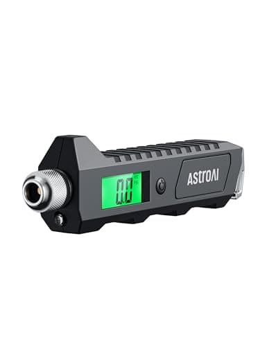 AstroAI Digital Tire Pressure Gauge, 230 PSI 4 Settings Heavy Duty for Car Bicycle with Larger Backlit LCD Flashlight and Non-Slip, Black