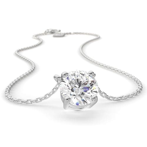 SERASAR Solitaire Necklace Women Cubic Zirconia Crystal Silver Jewelry CZ