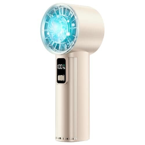 PANERGY Handheld Fan with Ice Cooler, Mini Portable Fan Rechargeable, 18Hrs Cooling, 0-100 Adjustable Speed, Small Yet Powerful, Personal Hand Fans for Travel, Beach, Outdoor, Makeup, Gifts for Women