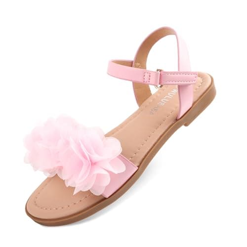 Wulubaba Flower Sandals for Girls Open Toe Toddler Dress Sandals