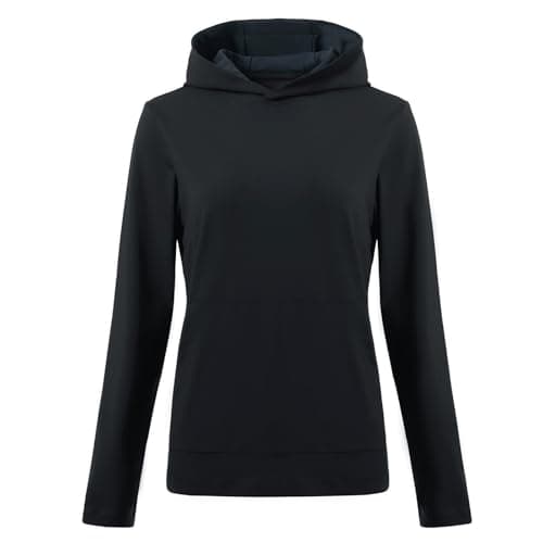 M MAELREG Sweatshirts for Women Long Sleeve Performance Athletic Solid Golf Pullover Winter Midlayer Womens Hoodies Black