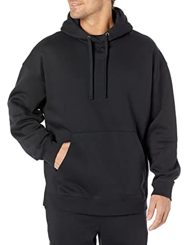 Amazon Essentials Men's Oversized-Fit Heavyweight Hooded Sweatshirt (Available in Big & Tall), Black, X-Small