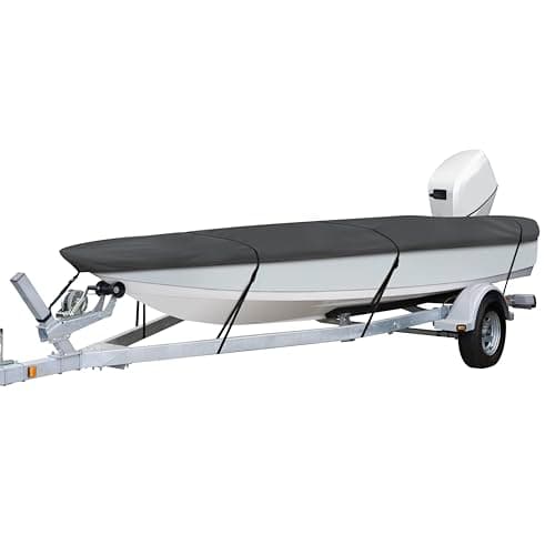 Classic Accessories StormPro Heavy-Duty Boat Cover, Fits Boats 12 ft - 14 ft Long x 68 in Wide