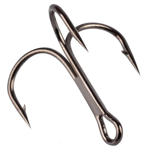 AMHDV 100pcs Treble Hooks Barbed Sharp Treble Hook for Freshwater and Saltwater (Black, 2# 100pcs)