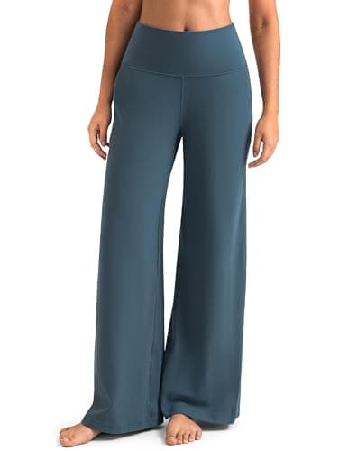 Colorfulkoala Dreamlux Women's High-Waisted Wide Leg Yoga Pants - Ultra Soft Yoga & Casual Lounging Leggings 32.5" Inseam(Dark Jasper, XL)