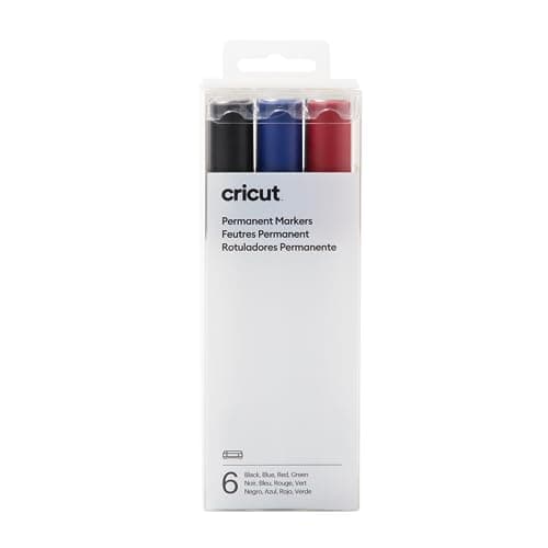 Circuit Cricut Permanent Markers 2.5 mm, Black/Blue/Red/Green (6 ct) - Compatible with Cricut Venture
