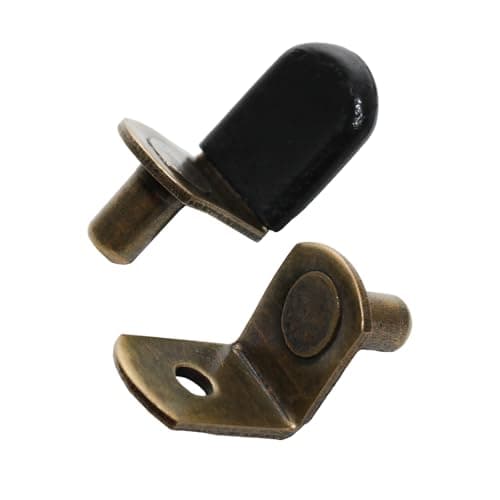 Pocoxll 50Pcs 6mm Bronze Tone Shelf Support Pegs with Black Rubber Sleeve