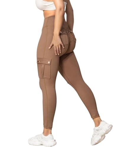 gymfrog Scrunch Butt Lifting Leggings with Pockets Seamless High Waisted Workout Cargo Pants for Women