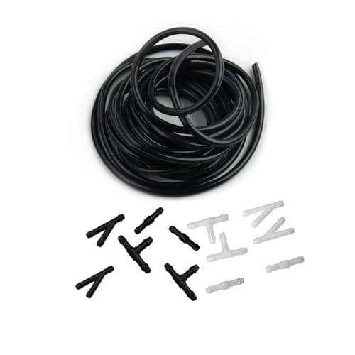 Windshield Washer Hose Kit, 5 Meter Washer Fluid Hose with 12 Pcs Hose Connectors, Suitable for Most Car Windshield Washer Tubing
