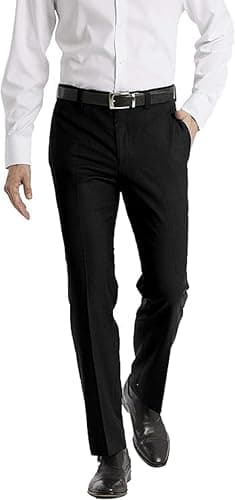 Calvin Klein Men's Modern Fit Dress Pants | Suit Pants for Men | Performance Stretch Fabric, Flat Front, Ready-to-Wear, Multiple Colors | Black 42/32