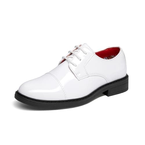 Bruno Marc Boy’s Dress Oxford Formal Shoes,Size 12 Little Kid,White,SBOX211K
