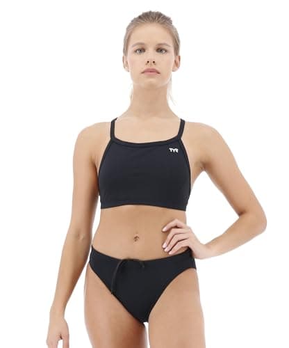 TYR Durafast One Diamondfit Bikini Swimsuit for Women - Athletic Training and Competition Swimwear Set - Resists Chlorine Black