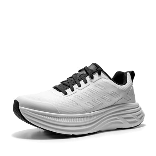 NORTIV 8 Women's Walking Shoes Cushion Running Tennis Shoes ActiveFloat Non-Slip Comfortable Breathable Workout Gym Sports Athletic Fashion Sneakers,Size 6W,White,SNWS245W