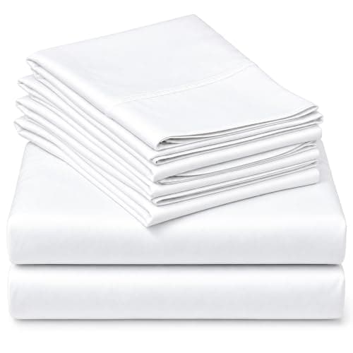 6 Piece California King Sheet Set, White