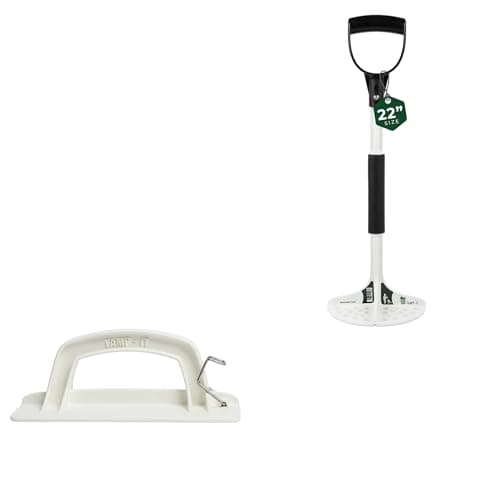TAMP-IT Heavy Duty Manual Trash Compactor Bundle - HandyPress Hand Tool & Next Gen Smasher for Kitchen, Home, Commercial, Outdoor Use, Garbage, Recycling, Yard Waste & Dumpster Compaction, White
