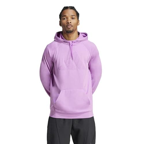 adidas Men's Game And Go Training Big Logo Hoodie, Preloved Purple, Medium